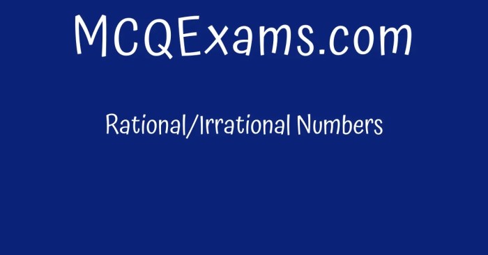 Rational and irrational numbers quiz