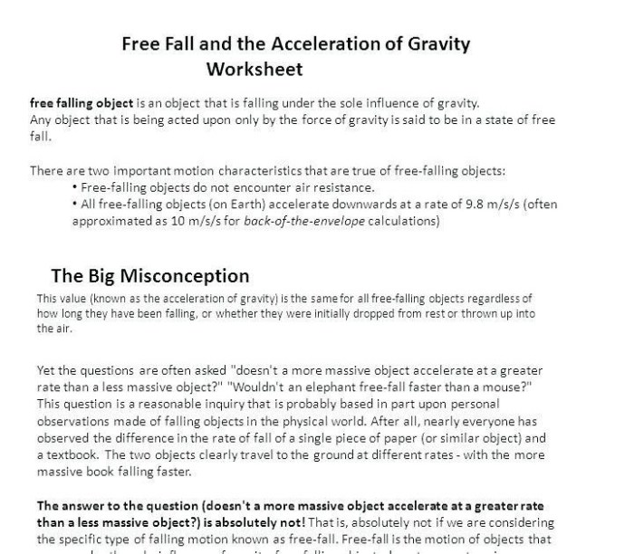 Unit 2e free fall practice problems answers