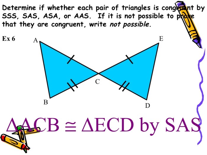 Triangle congruence sss and sas answer key